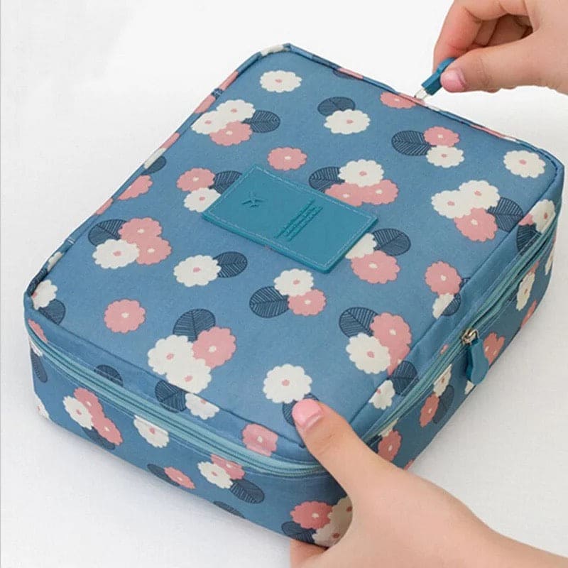 Multifunctional Travel Cosmetic Bag, Double Layer Portable Cosmetic Bag With Adjustable Dividers, Portable Makeup Pouch Brush Organizer, Purse Handbag for Women Multifunctional Travel Cosmetic Bag, Double Layer Portable Cosmetic Bag With Adjustable Dividers, Portable Makeup Pouch Brush Organizer, Purse Handbag for Women